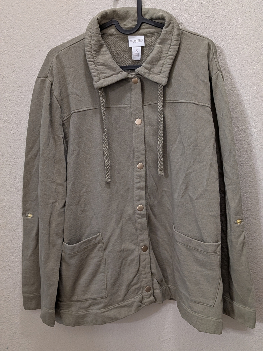 Chico's Sage Green Sweater Jacket